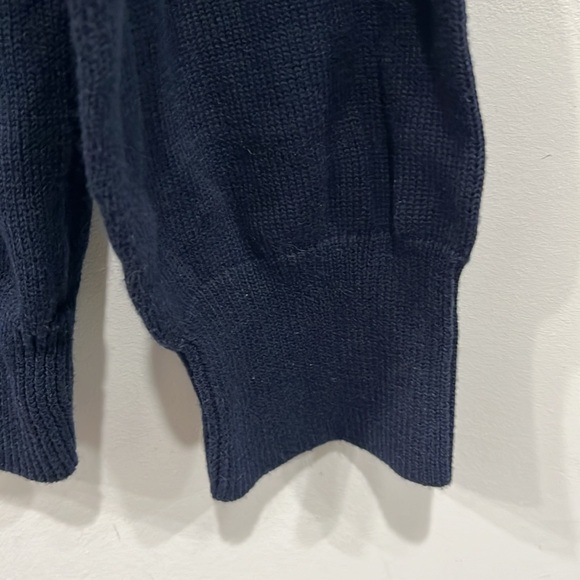 J. Crew Cotton Cardigann Pockets vneck in Navy Blue size Large - Picture 7 of 10